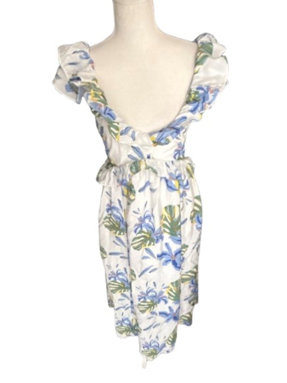 Tie Back SUGAR + LIPS Floral Dress Flutter Ruffle Summer Boho Beach Dress